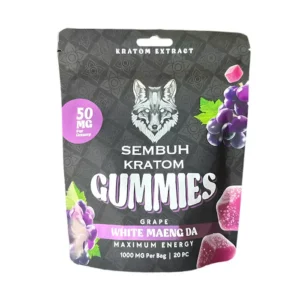 Sembuh White Vein Kratom Extract Gummies – Grape – Maximum energy – 1000mg